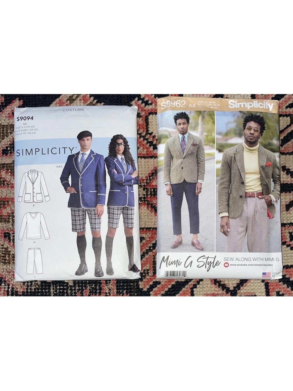 Simplicity Men's Blazer & Sportcoat Patterns Classic Jacket Schoolboy Misses